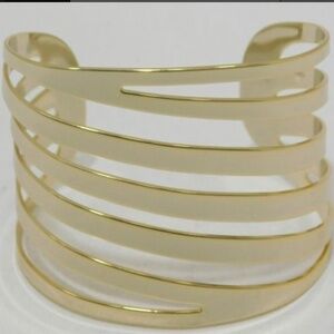 Thierry Mugler Bracelet Runway Couture Gold Tone Wave Cuff